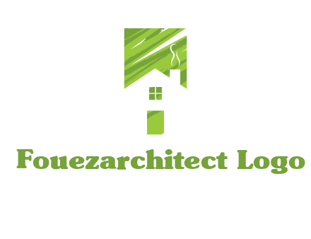house in a rectangle logo