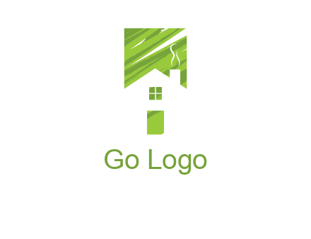 house in a rectangle logo