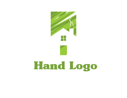 house in a rectangle logo