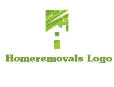 house in a rectangle logo