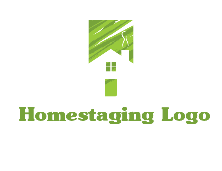 house in a rectangle logo