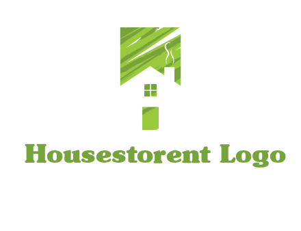 house in a rectangle logo