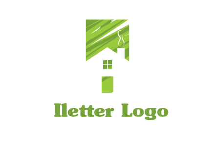 house in a rectangle logo