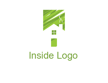 house in a rectangle logo
