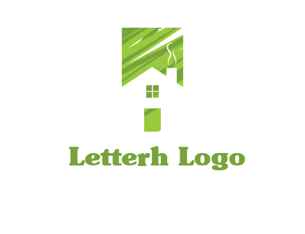 house in a rectangle logo