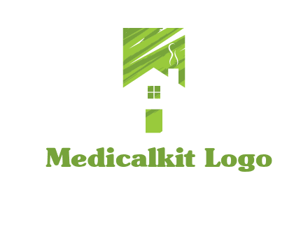 house in a rectangle logo