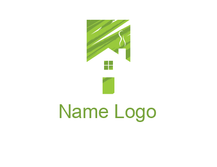 house in a rectangle logo