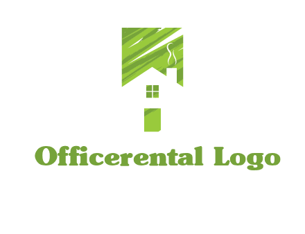 house in a rectangle logo