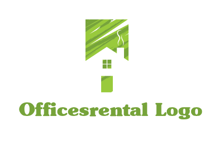 house in a rectangle logo