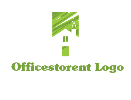 house in a rectangle logo