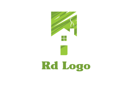 house in a rectangle logo