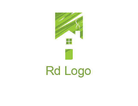 house in a rectangle logo