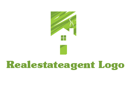 house in a rectangle logo
