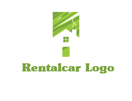 house in a rectangle logo