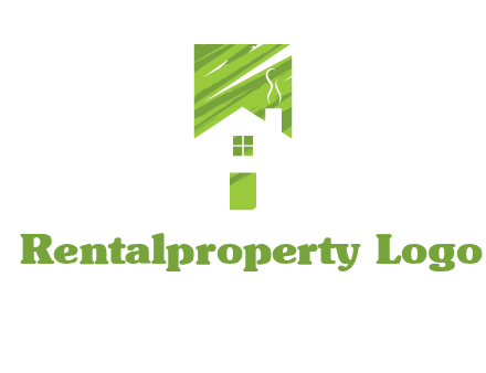 house in a rectangle logo