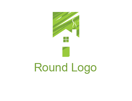 house in a rectangle logo