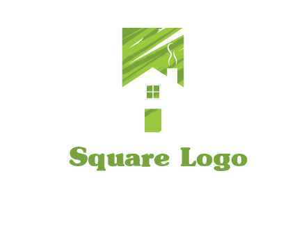 house in a rectangle logo