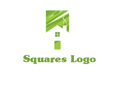 house in a rectangle logo