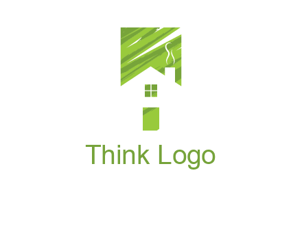 house in a rectangle logo