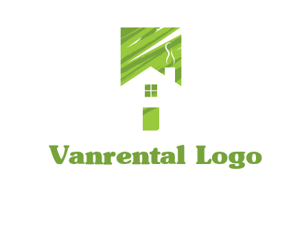 house in a rectangle logo