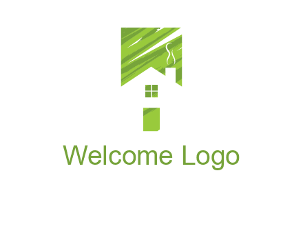 house in a rectangle logo