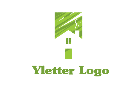 house in a rectangle logo