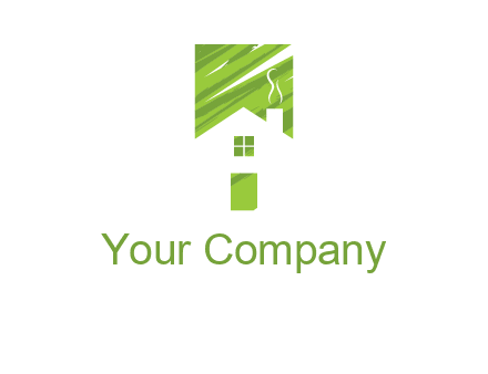 house in a rectangle logo
