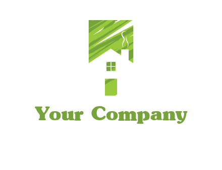 house in a rectangle logo