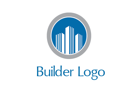 building in circle real estate logo