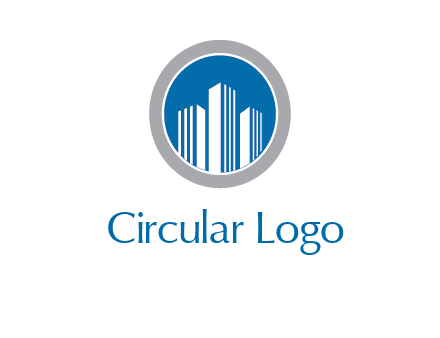 building in circle real estate logo