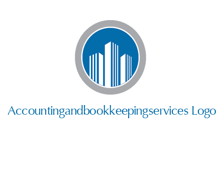 building in circle real estate logo