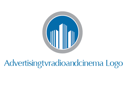 building in circle real estate logo