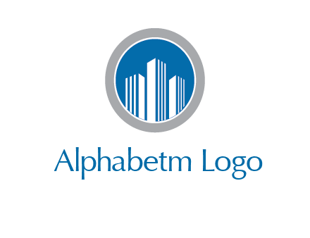 building in circle real estate logo