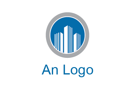 building in circle real estate logo