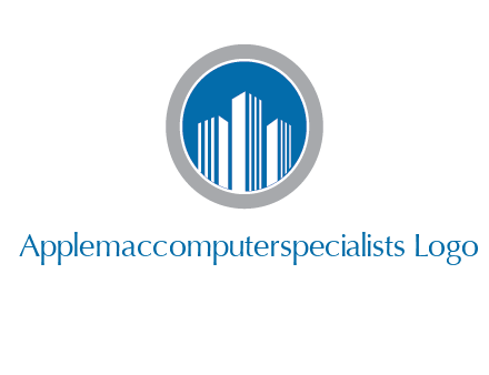 building in circle real estate logo