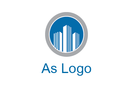 building in circle real estate logo