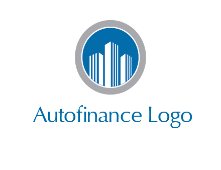 building in circle real estate logo
