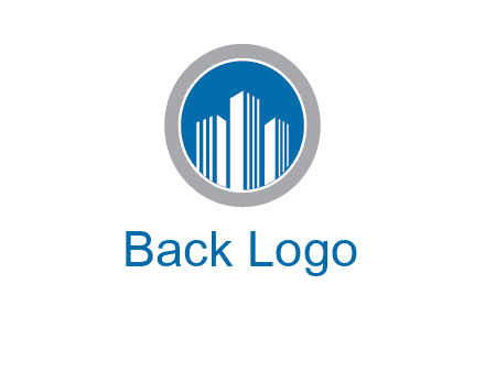 building in circle real estate logo