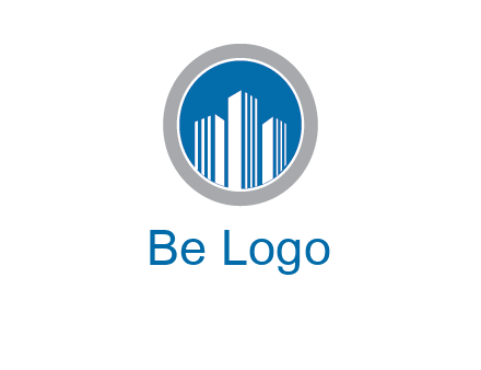 building in circle real estate logo