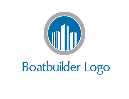 building in circle real estate logo