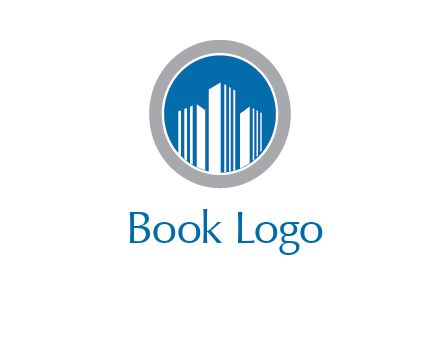 building in circle real estate logo
