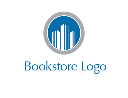 building in circle real estate logo