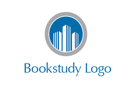 building in circle real estate logo