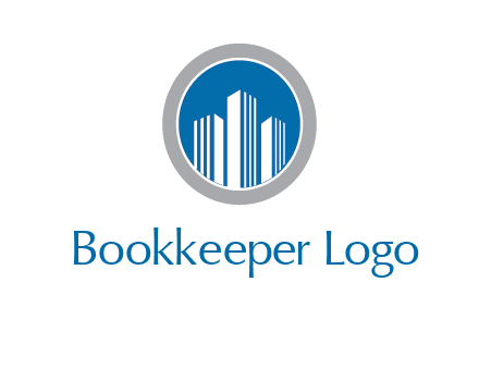 building in circle real estate logo