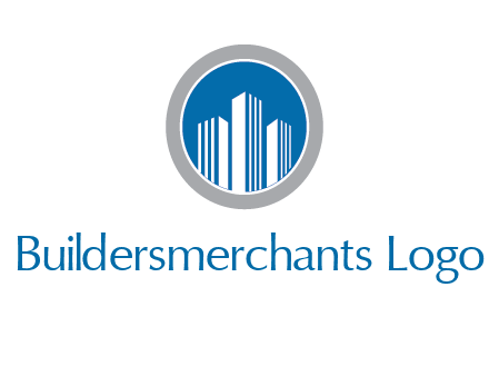 building in circle real estate logo