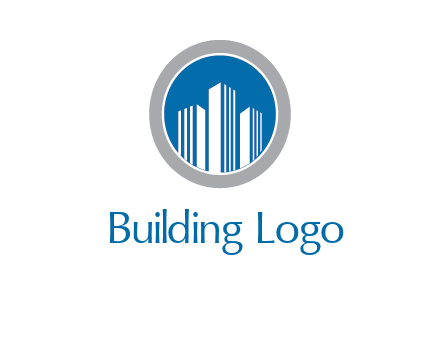 building in circle real estate logo