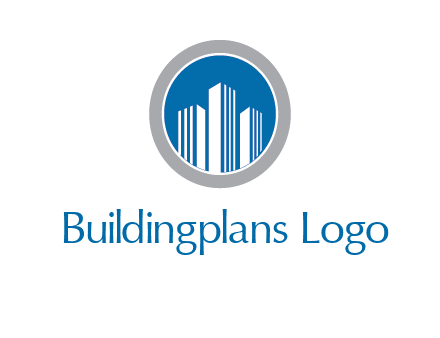 building in circle real estate logo