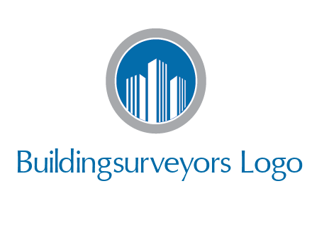 building in circle real estate logo