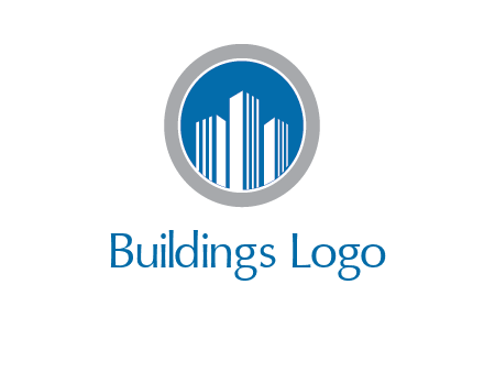 building in circle real estate logo