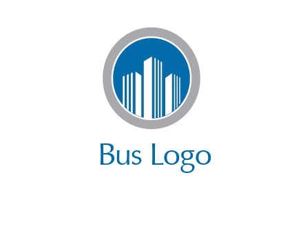 building in circle real estate logo